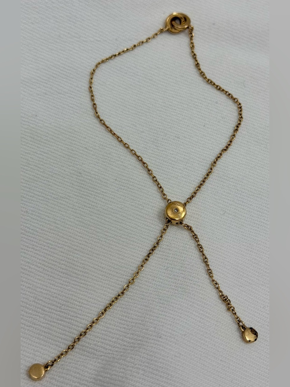 COACH Classic Y2K Gold Tone Interlocking Double Circle Bolo Slider Bracelet - Picture 8 of 13